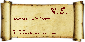 Morvai Sándor névjegykártya