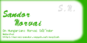 sandor morvai business card